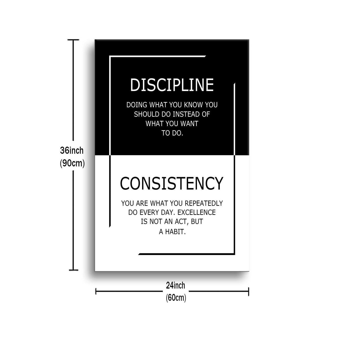 YSPCSUN Motivational Poster Discipline Consistency Success Quote Office Decor Painting Practice Inspirational Canvas Wall Art Prints Artwork for Modern Home Living Room Ready to Hang [24''Wx 36''H]