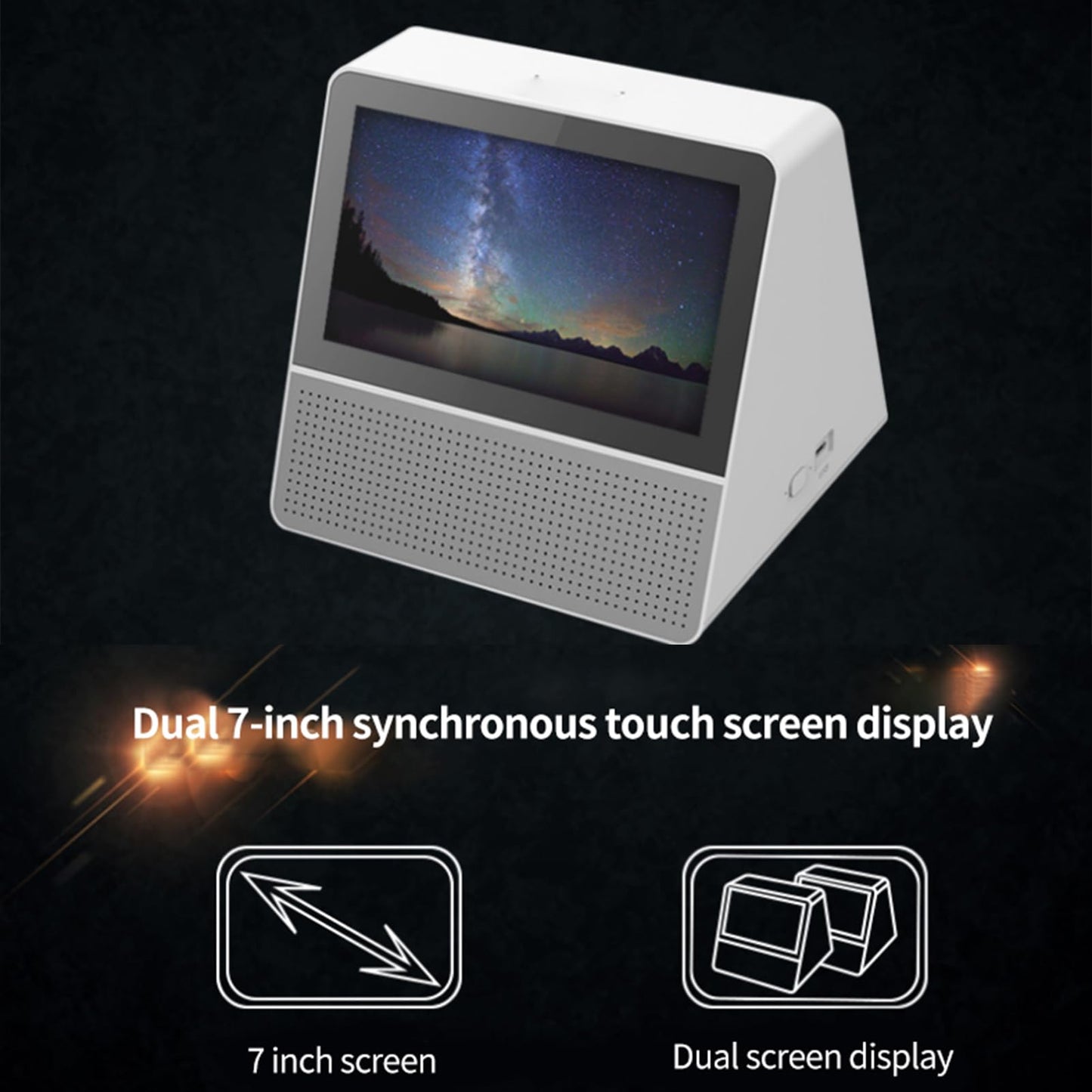 Haofy Double Screen Reception Translator, Accurate Language Translator Device 7in Synchronized Fast for Hotel for Travel (US Plug)