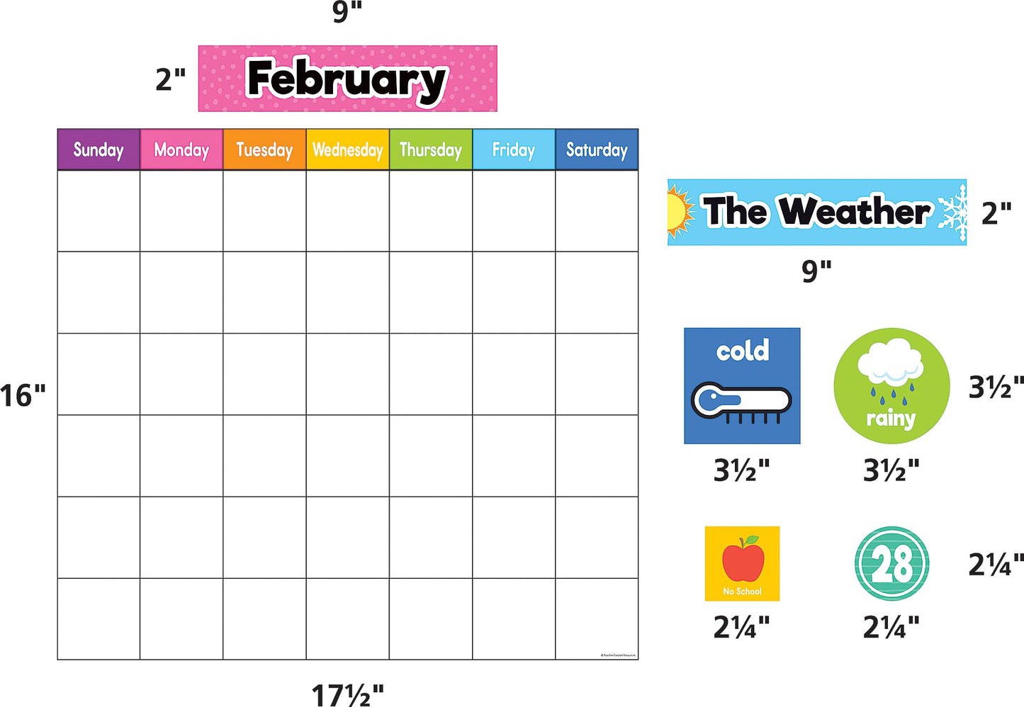 Teacher Created Resources Colorful Magnetic Calendar Set (TCR77067)