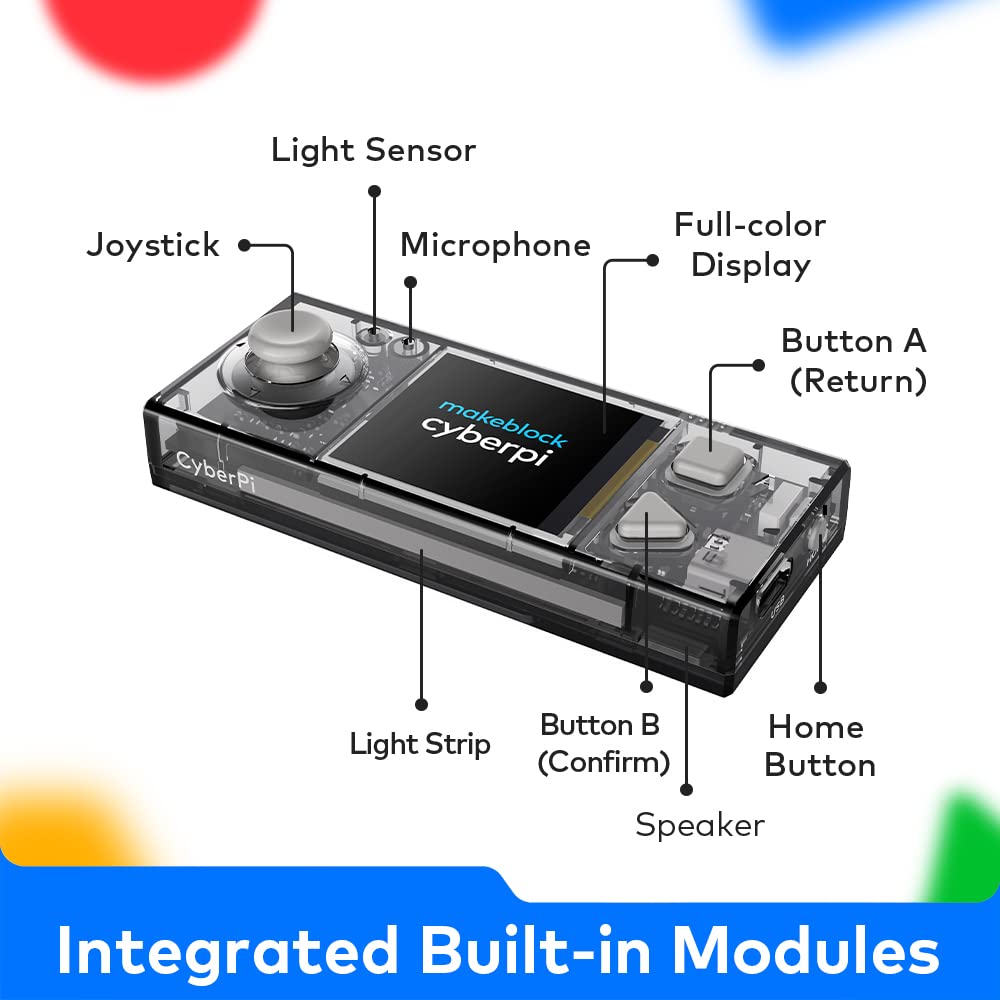 Makeblock CyberPi Project-Based Kit: Coding for Kids 8-12, STEM Programmable Robot with Scratch & Python Support, IoT Technology & Built-in WiFi Module