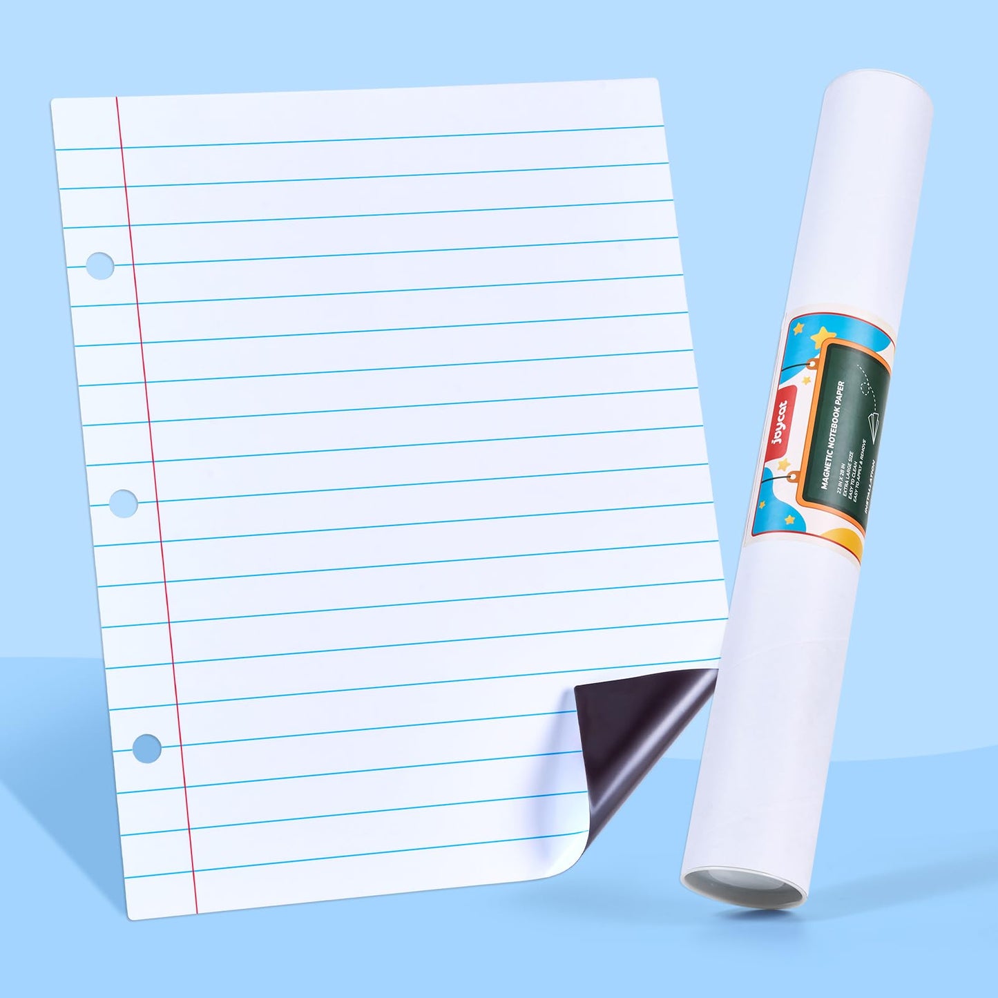 JoyCat Giant Magnetic Dry Erase Notebook Paper, 22" L x 28" H Handwriting Lined White Board for Classroom Must Haves,Whiteboard Accessories for Homeschool Teaching Supplies