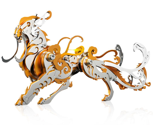 3D Metal Puzzles,3D Metal Puzzle for Adults,Mechanical Model Kit Orange Lu Wu,Steel 3D Puzzles Stainless Steel Ornaments for Adults Home Decor Art Craft Gifts Toys