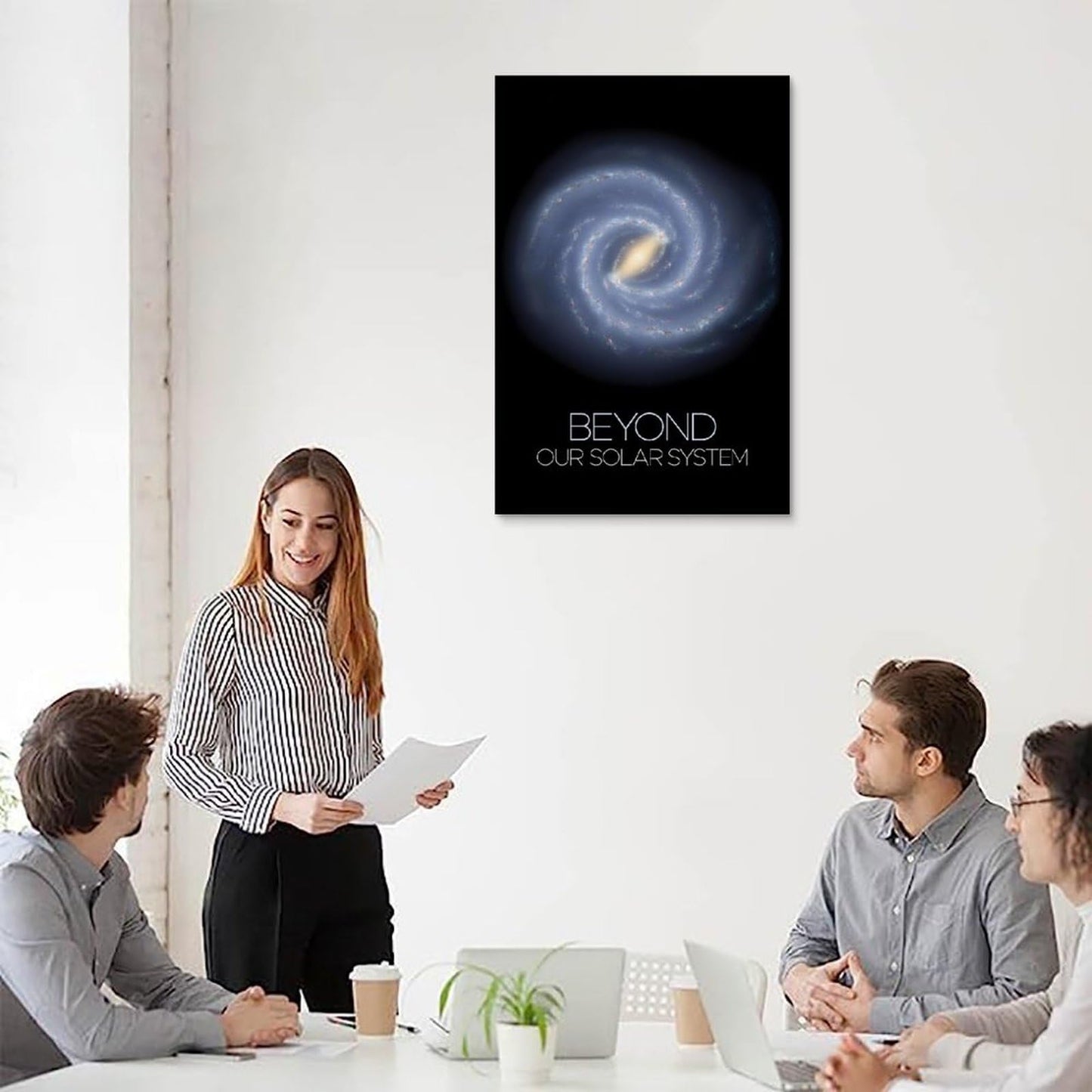 Milky Way Galaxy Wall Art 16x24 Inch Unframed– Spiral Galaxy Astronomy Poster Print, Space Science Decor for Classroom, Kids Room, Home Office, Science Gift for Students & Teachers