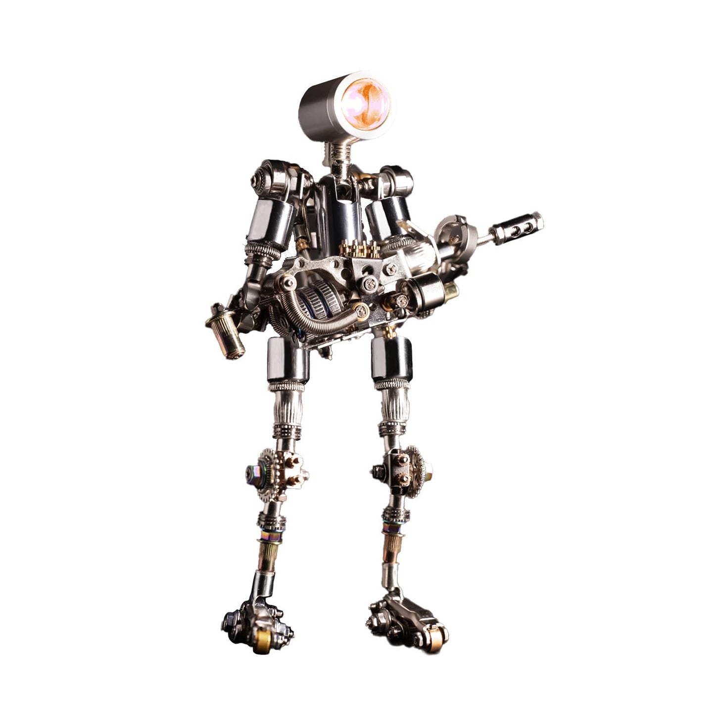 Mostarle Terminator M 3D Metal Puzzle, Arcynix DIY Mechanical Robot Model Kit, Sci-Fi Design LED Light Feature Unique Gift for Adults & Teenager (Orange)