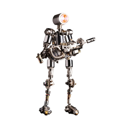 Mostarle Terminator M 3D Metal Puzzle, Arcynix DIY Mechanical Robot Model Kit, Sci-Fi Design LED Light Feature Unique Gift for Adults & Teenager (Orange)