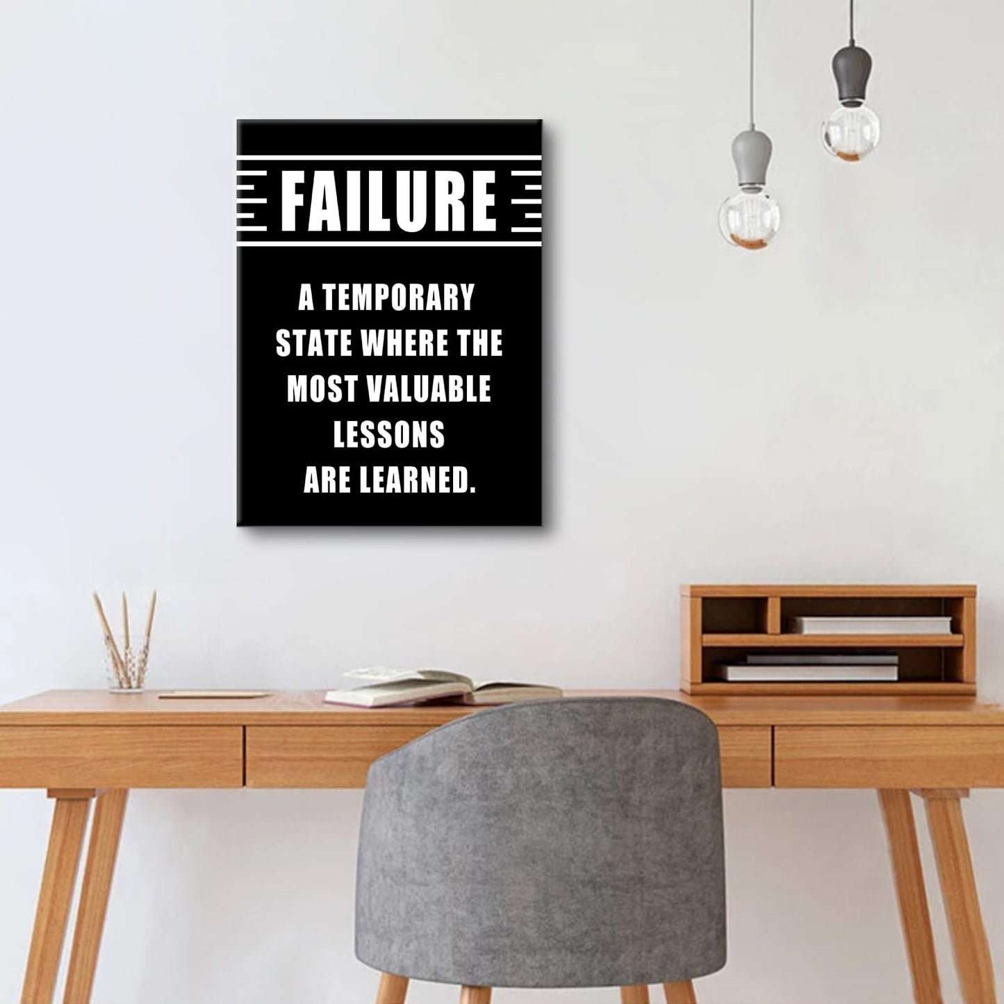 Motivational Canvas Wall Art Failure Entrepreneur Quotes Poster Print Inspirational Pictures Painting for Office Class Room School Wall Decoration Stretched and Framed [18''Wx24''H]