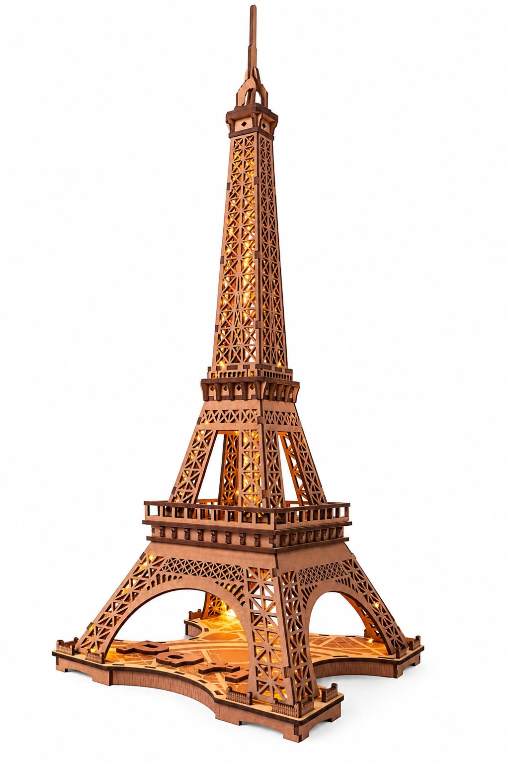 ROBOTIME 3D Puzzle for Adults DIY Model Building Kit Wooden Eiffel Tower Craft Kit Architecture Toy Set Brain Teaser Gifts for Friend