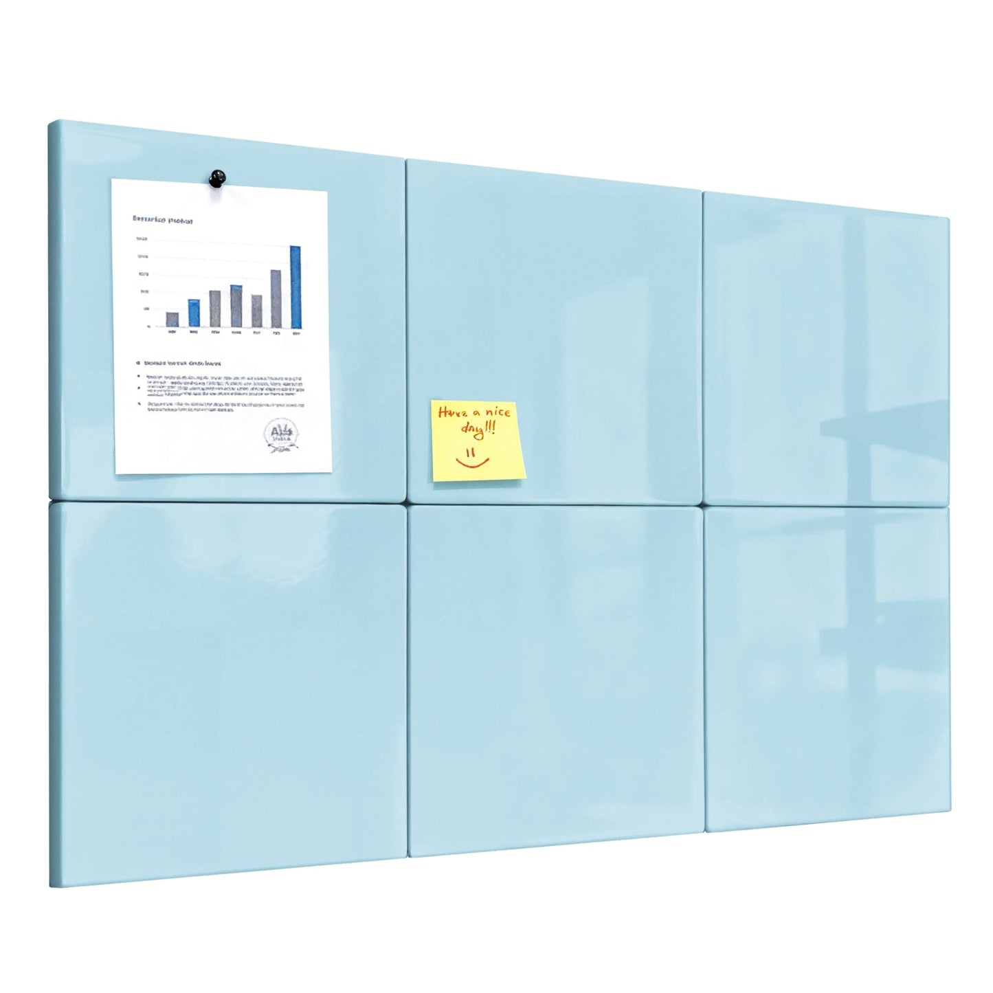 Comix Magnetic Board, 6 Pack Magnetic Whiteboard for wall, 11.8 x 11.8 Inches Dry Erase Board for Kids, Students, White Board Dry Erase Set for Fridge, Office and Home, Light Blue