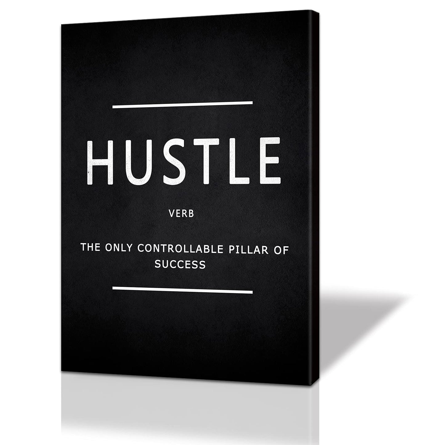 Hustle Wall Art Motivational Quotes Wall Art Decor for Office Bedroom Artwork Framed and Ready to Hang(12×18inch)