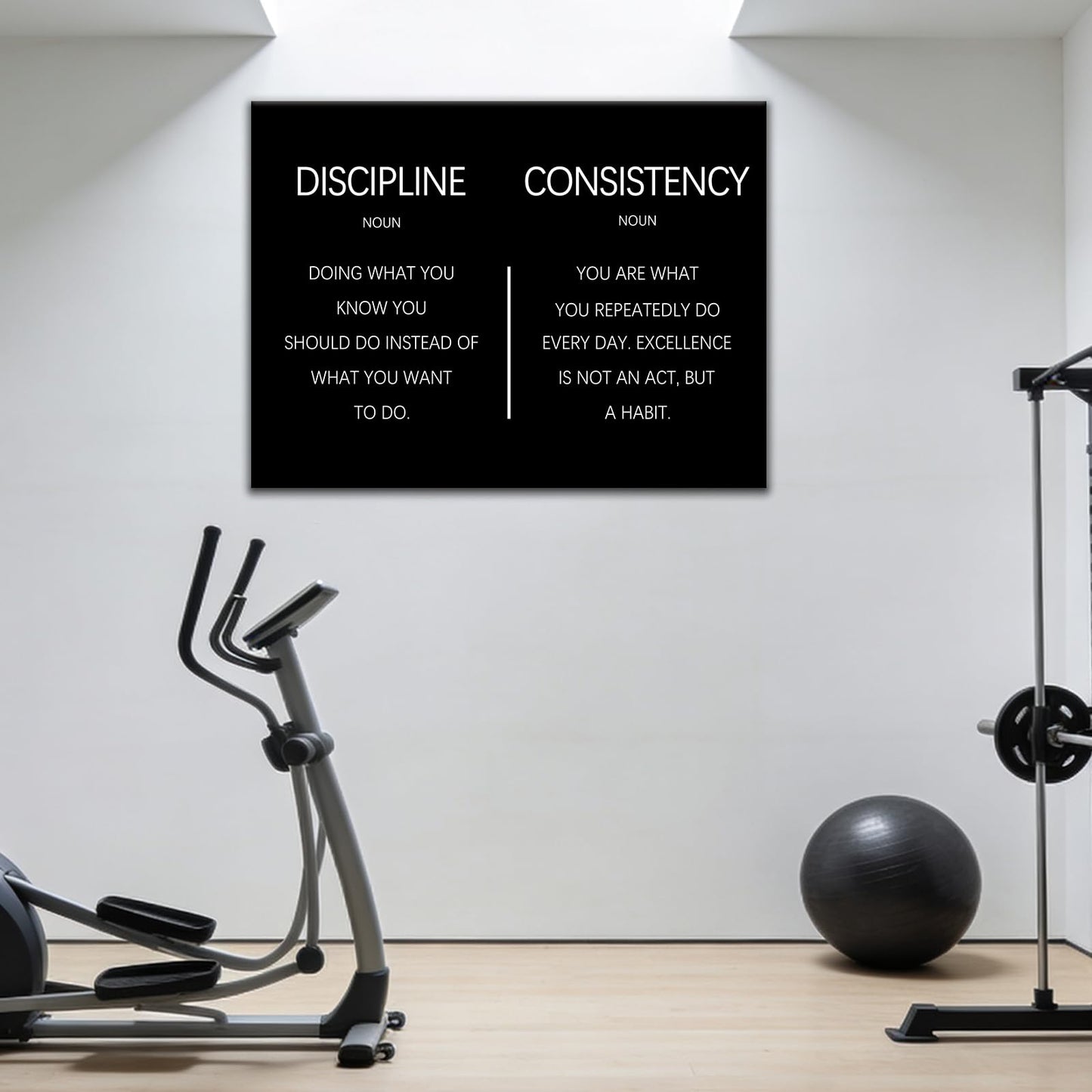 Consistency Discipline Inspirational Office Poster Wall Decor Motivational Wall Art Quote Picture Inspiring Canvas Painting Prints for Modern Bedroom Workplace Gym Ready to Hang [24''W x 18''H]