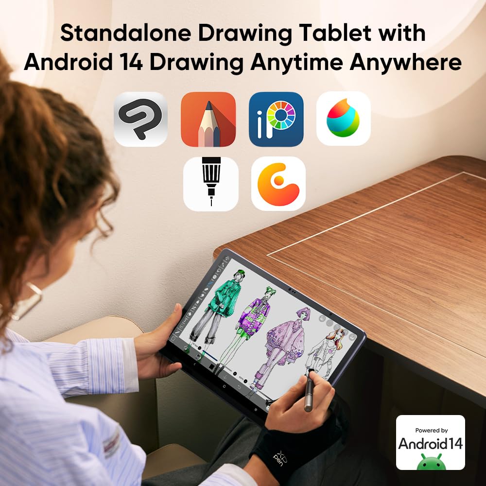 XPPen Magic Drawing Pad 12.2 Inch Standalone Drawing Tablet No Computer Needed with 16384 Pressure Levels X3 Pro Slim Stylus Tilt Support Paper-Like Screen 8GB + 256GB for Digital Drawing Artists