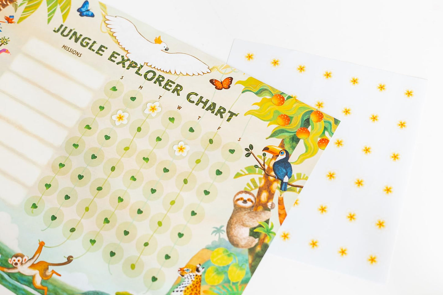 Kids Chore & Routine Reward Chart Set – 3 Jungle-Themed 7-Day Charts with 147 Stickers – Gentle Behavior & Goal Tracker by Saisu – Ages 3+