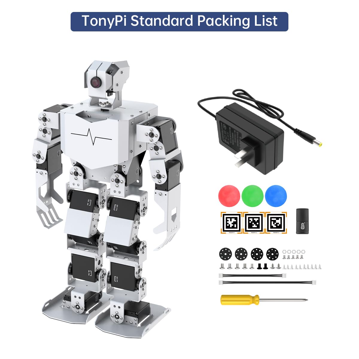 HIWONDER Humanoid Robot with ChatGPT Multimodal AI Models AI Embodied Intelligent Vision Scene Voice Understanding 18DOF Educational Robot Kit Python Programming, TonyPi Standard & RaspberryPi 5 8GB