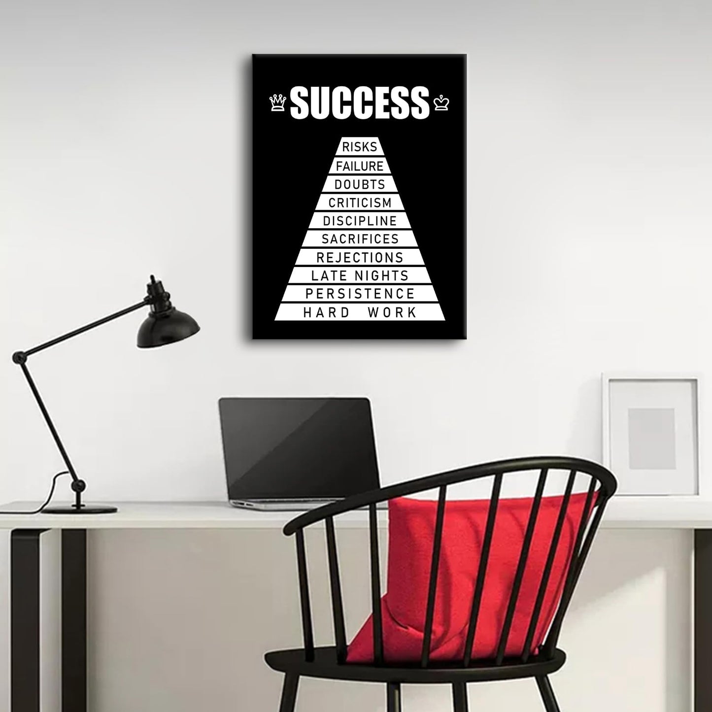 Motivational Canvas Wall Art Success Inspirational Poster Print Positive Quotes Pictures Painting Artwork for Home Office Bedroom Living Room Wall Decor Ready to Hang [18''Wx24''H]