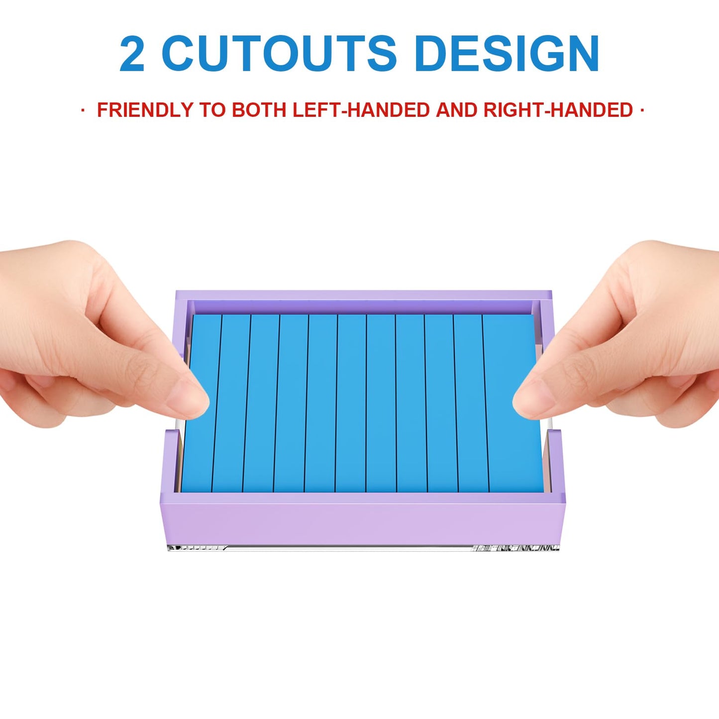 WINFFOR Acrylic Notepad Holder Dispenser - 4x6 in Sticky Note Memo Holder Self-Stick Note Pad Organizer (W/O Pads) Office Desk Accessories School Supplies, Purple