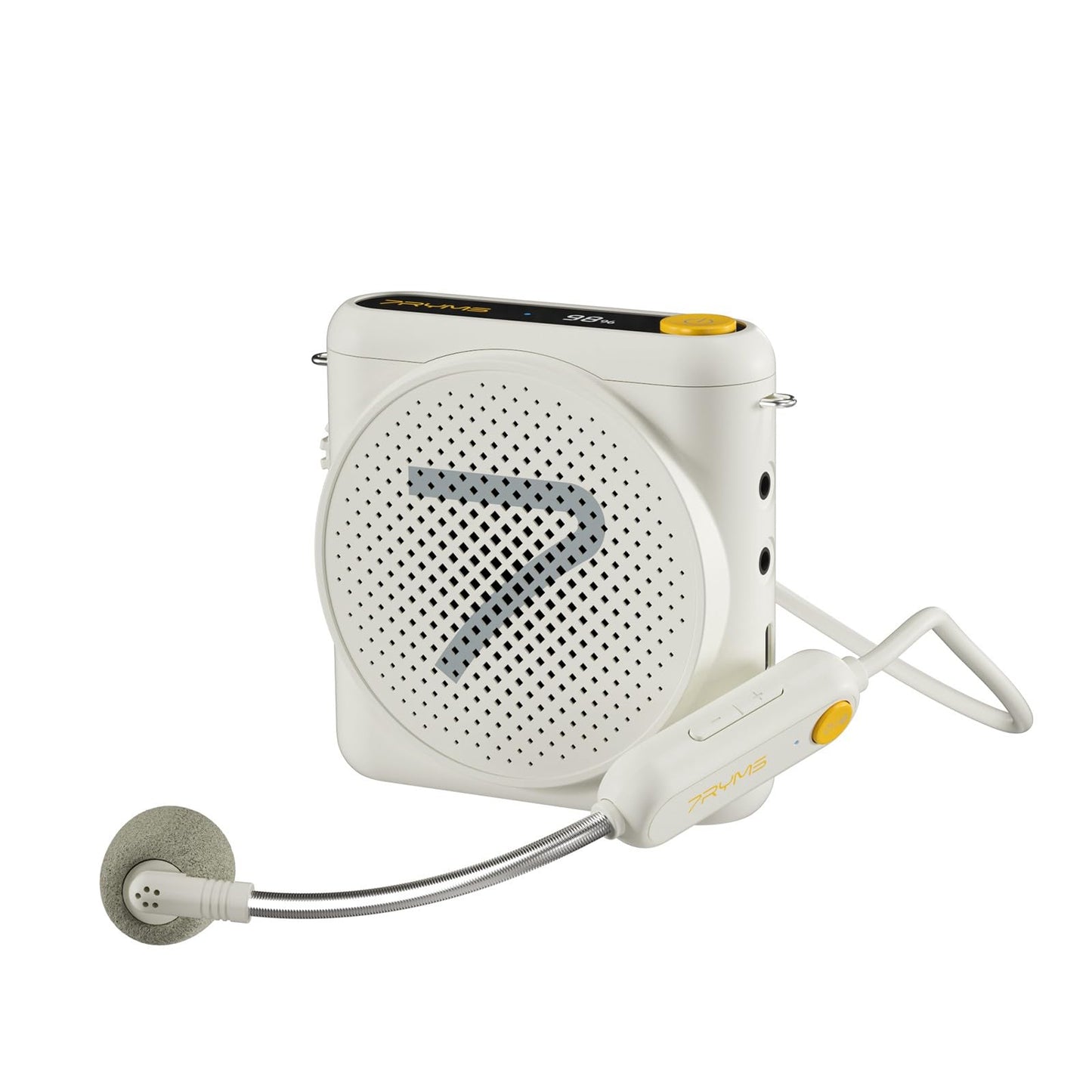7RYMS WA1 Portable Voice Amplifier for Teachers with Wireless Microphone,Mini Speaker for Classroom,Speech,Training Outdoor,Speaker Megaphone with Noise Canceling, 164ft Range, 23H Working-White
