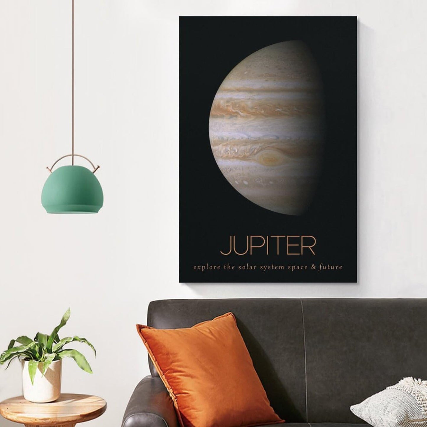LGDSBHH Minimalist Jupiter Solar System Canvas Wall Art - Educational Space Planet Poster - Science Classroom & Kids Bedroom Decor - 12x18 Inch (Unframed)