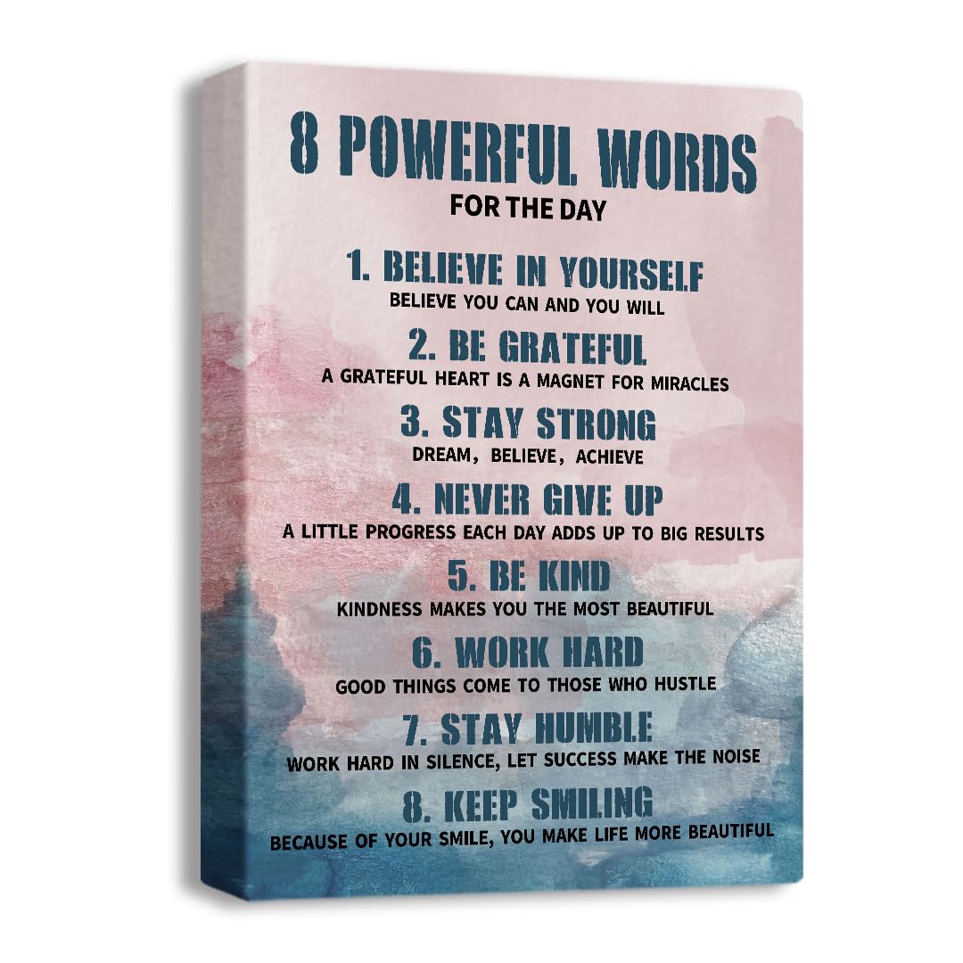8 Rules Of Life Canvas Decoration Painting, Inspirational Motto Canvas Wall Art, Inspirational Phrase Wall Art,Office Decor paintings ，Suitable For Office, School, Library,Home，Workplace ，Bedroom