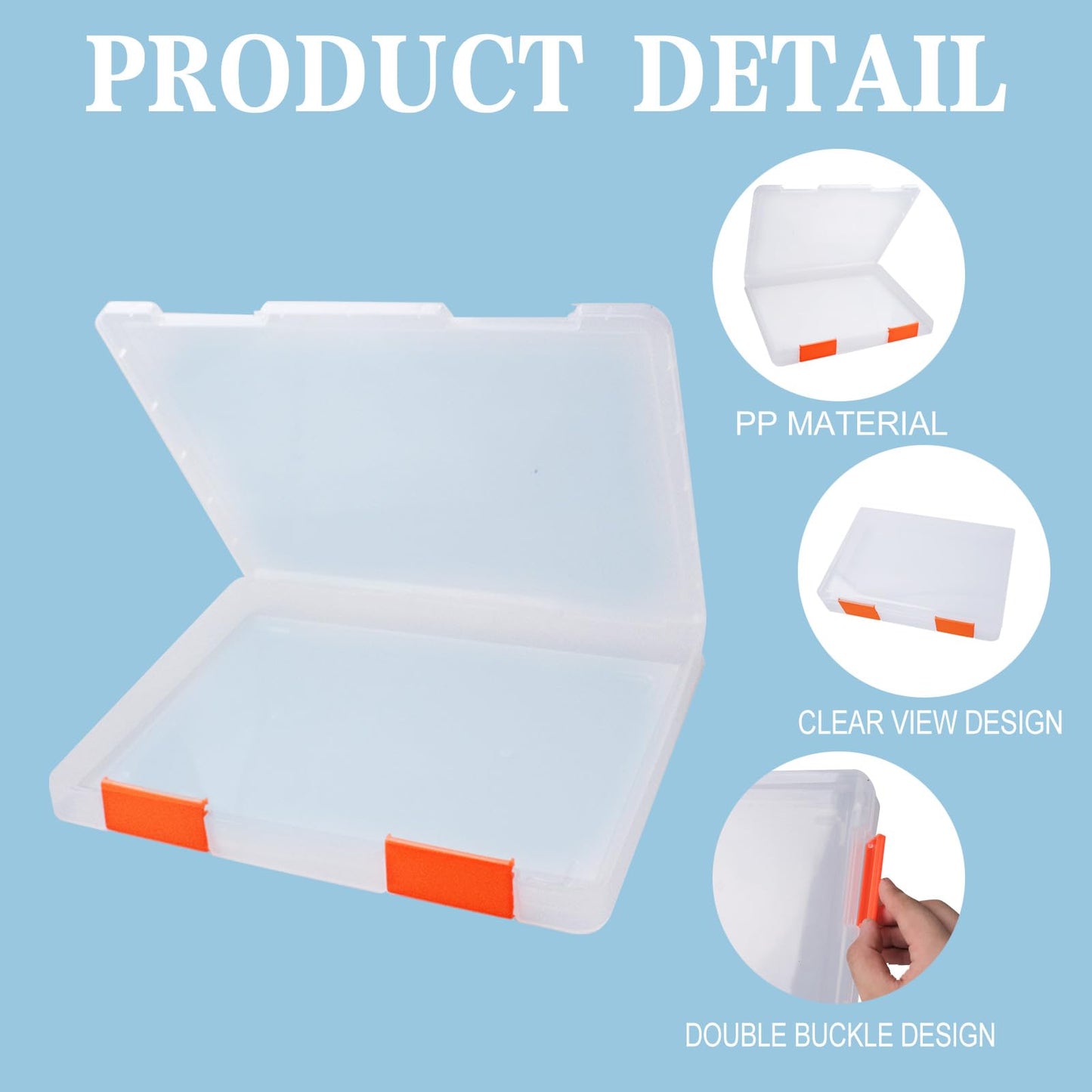 Olutacot 12 Pcs Clear A4 A5 File Box Document Plastic Storage Box with 48 Labels File Holder Organizer Paper Plastic Case Magazine Protector with Buckle Office School Supplies
