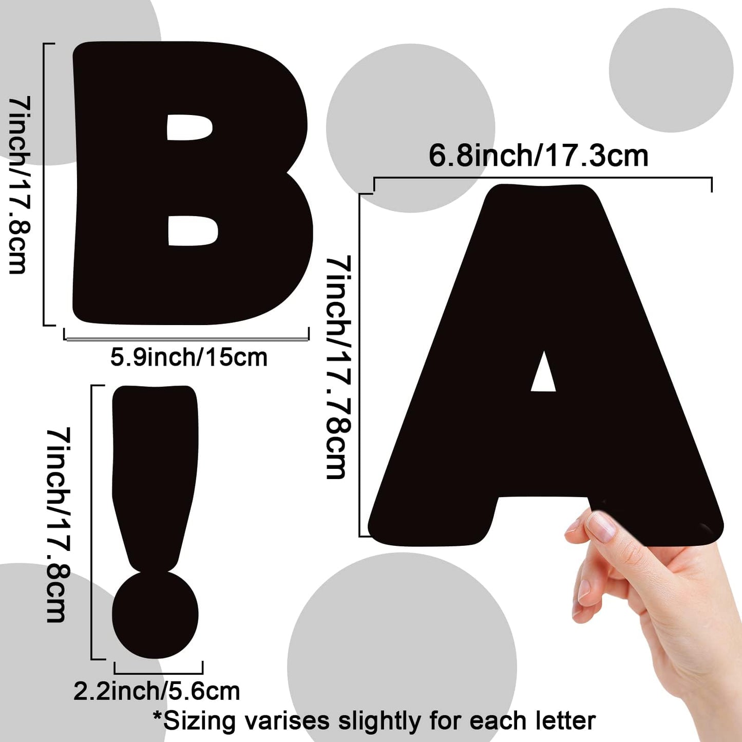 150 PCS Large 6" Bulletin Board Letters Set, Black Classroom Alphabet Cutout Letter for Bulletin Board Display Home School, A Great Helper to Inspire Students' Learning Interest