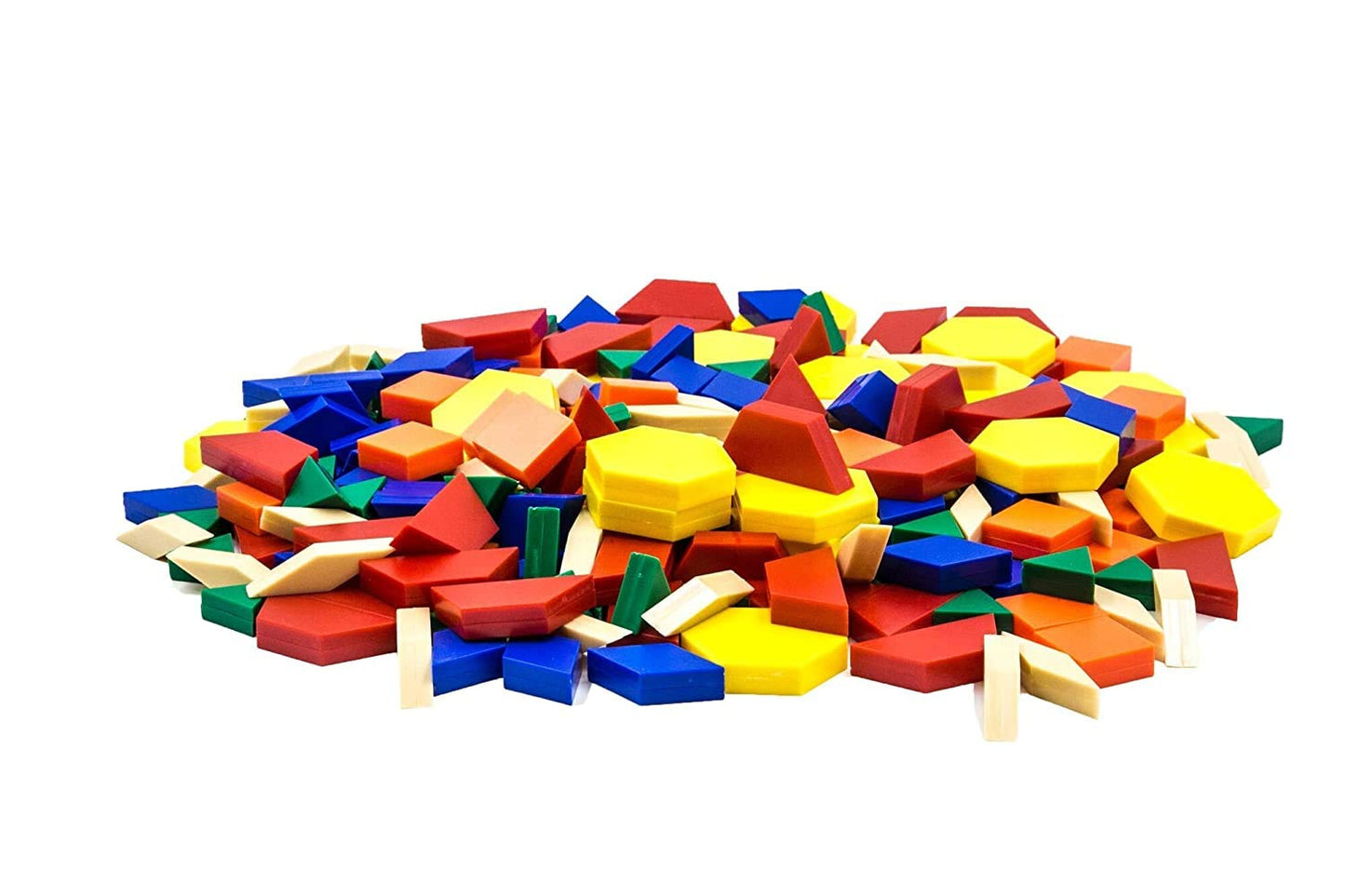 hand2mind Foam Pattern Blocks Set, Geometric Manipulatives and Sorting Shapes for Preschool and Kindergarten, Set of 250