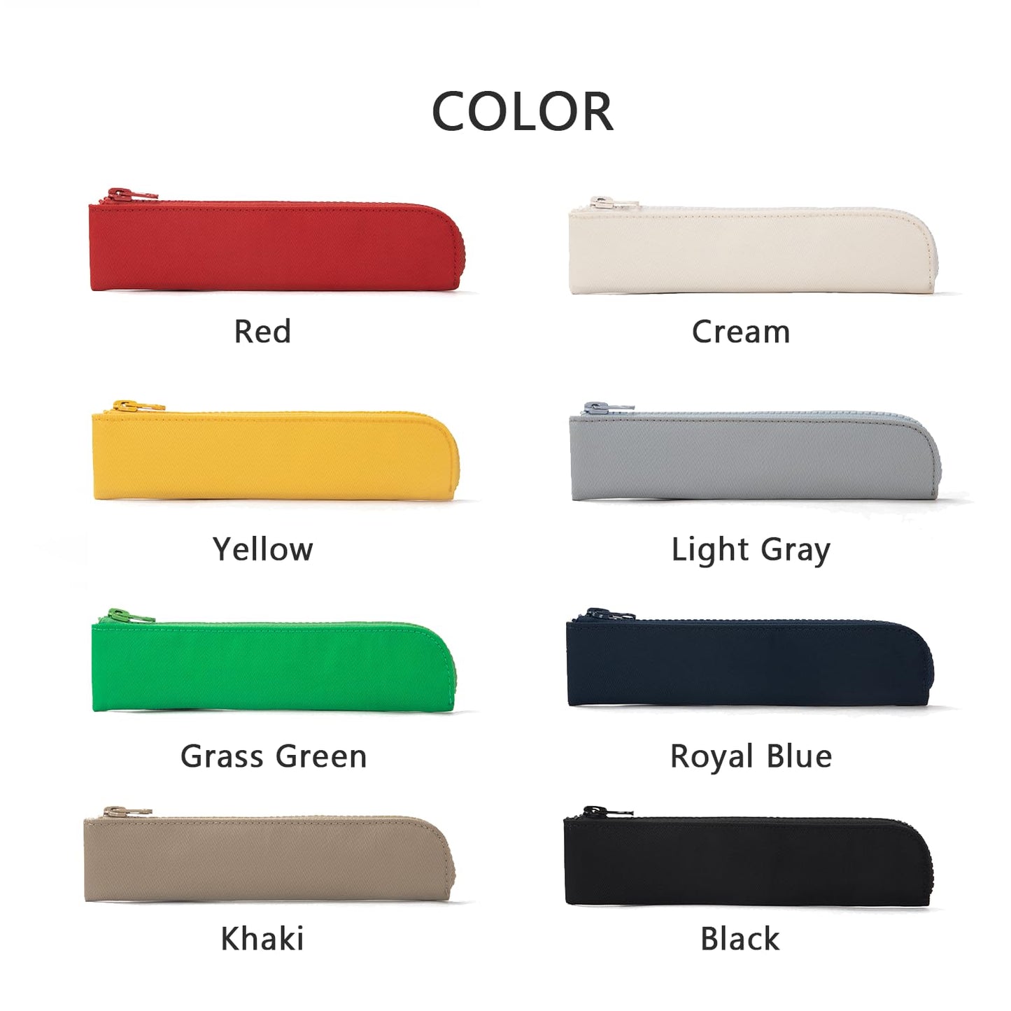 YONBEN Oxford Pencil Case Small Pencil Pouch Slim Pen Case Holder Zipper Bag for School Office(Red,Oxford Fabric)