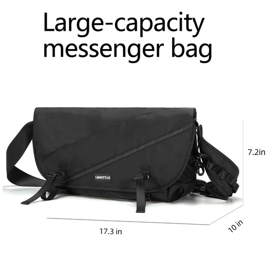 NBAGPEACKI Messenger bag Men's Lightweight Black Water-Repellent Crossbody Bag, Large Capacity EDC Sling with Multi-Pocket for Commute, Travel & Work (black)