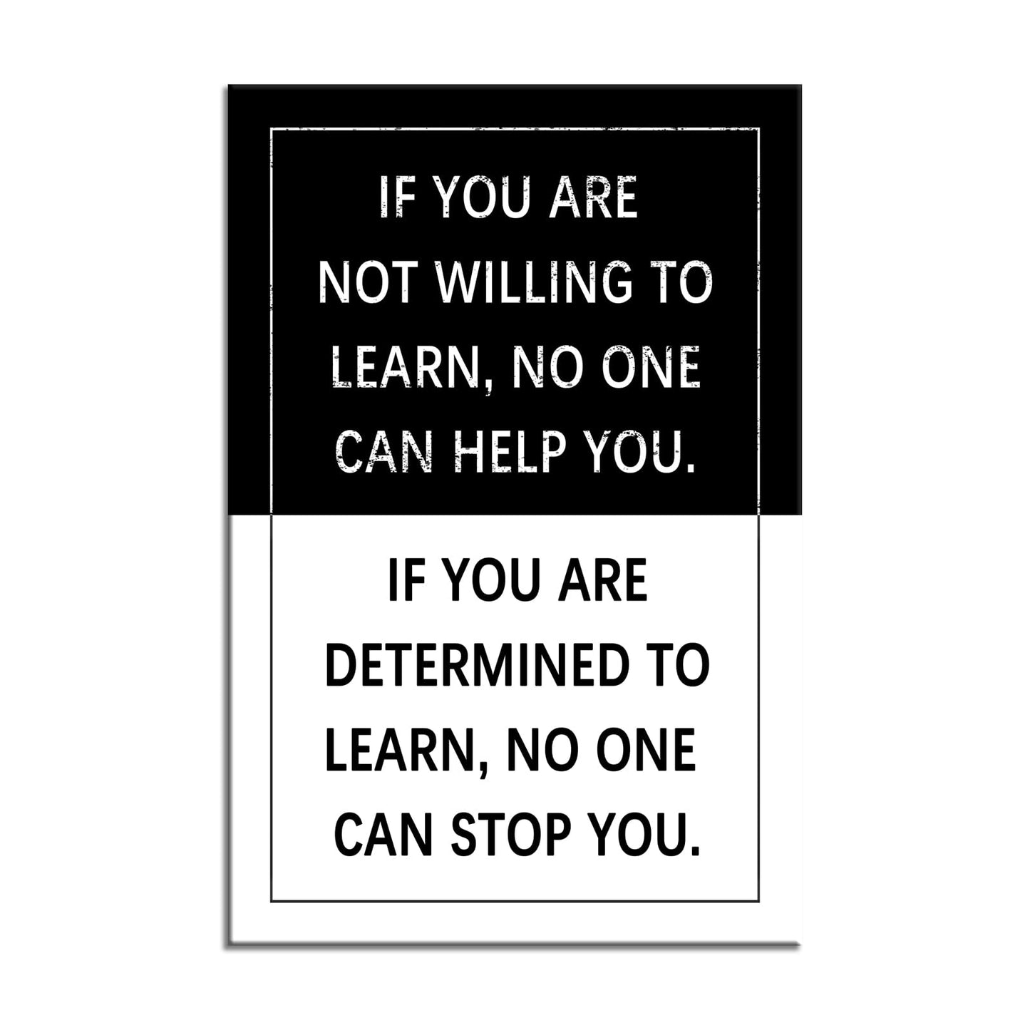 Determined to Learn Inspirational Wall Art Entrepreneur Quote Positive Motivational Poster Canvas Painting Prints Wall Pictures for Living Room Office Home Decor Framed Artwork [12''W x 18''H]