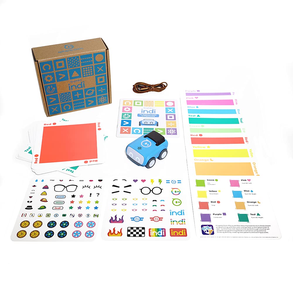 sphero Indi At-Home Learning Kit - Screenless Coding Robot for Kids 4+ - Build Mazes, Learn Computational Thinking - Problem Solve Like an Engineer - Educational STEM Toy for Creative Minds