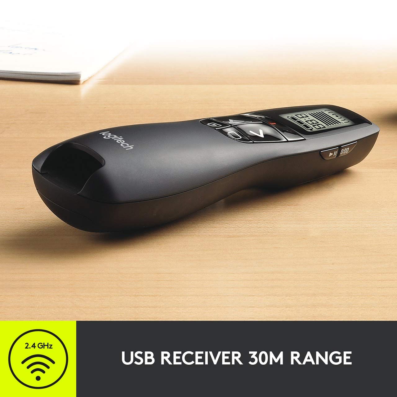Logitech Wireless Presenter R800, PowerPoint Clicker with Green Laser Pointer, Wireless Presentation Clicker Remote