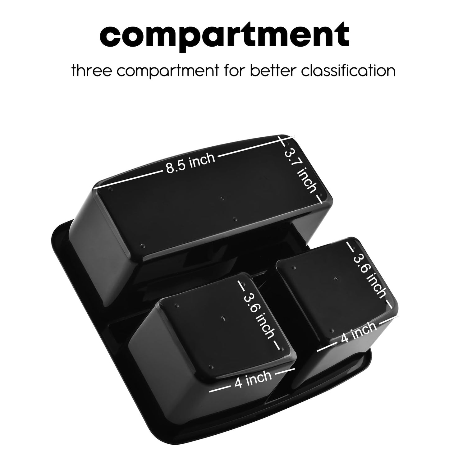ALINK Plastic Classroom Caddy Organizer with Handle, 6-Pack 3 Compartments, Teacher Supply Storage Caddy for Classroom Organization, Table, Desk, Office, Craft Art for Kids - Black