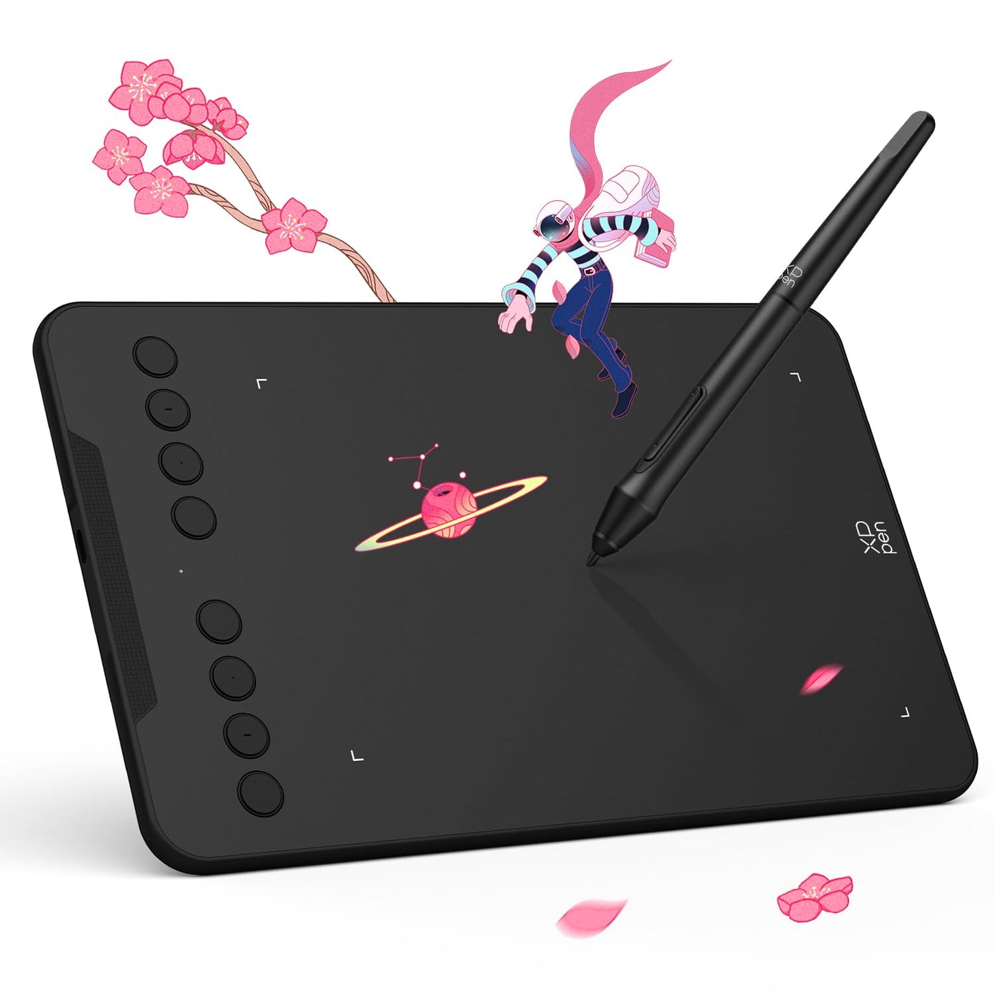 XPPen Updated Deco Mini7 V2 Drawing Tablet-16384 Levels of Pressure Battery-Free Stylus, 7 x 4 OSU Drawing Pad, 8 Hotkeys for Digital Art, Teaching, Gaming Graphic Tablet for Chrome, PC, Mac, Android
