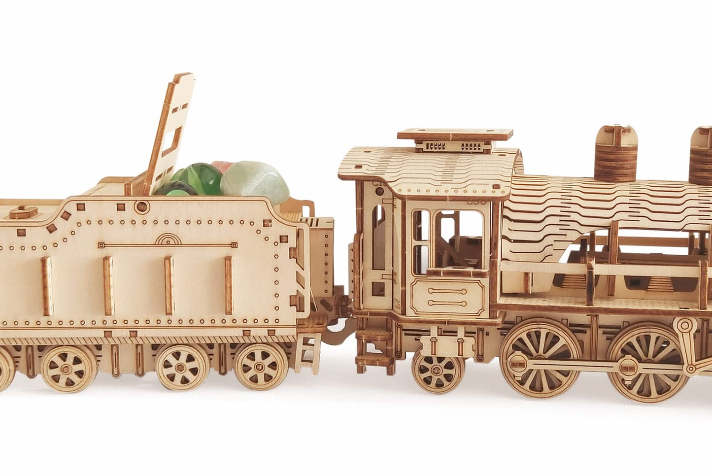 3D Wooden Puzzle - DIY Mechanical Steam Train Model Kits - Wood Crafts Vehicle Building Model - Wooden STEM Brain Teaser Puzzle - Steam Train Christmas Birthday Gifts for Adults & Teens