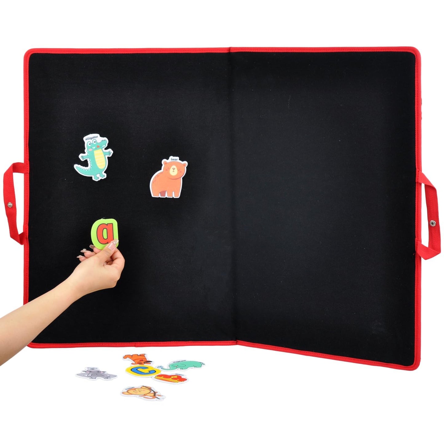 CHEFAN Large Felt Flannel Board 31.5 * 23 in, Foldable Freestanding Story Learning Board for Toddlers, Double-Sided Use for Preschool Classroom, Multi Felt Pieces Can Be Used, Gifts for Kids