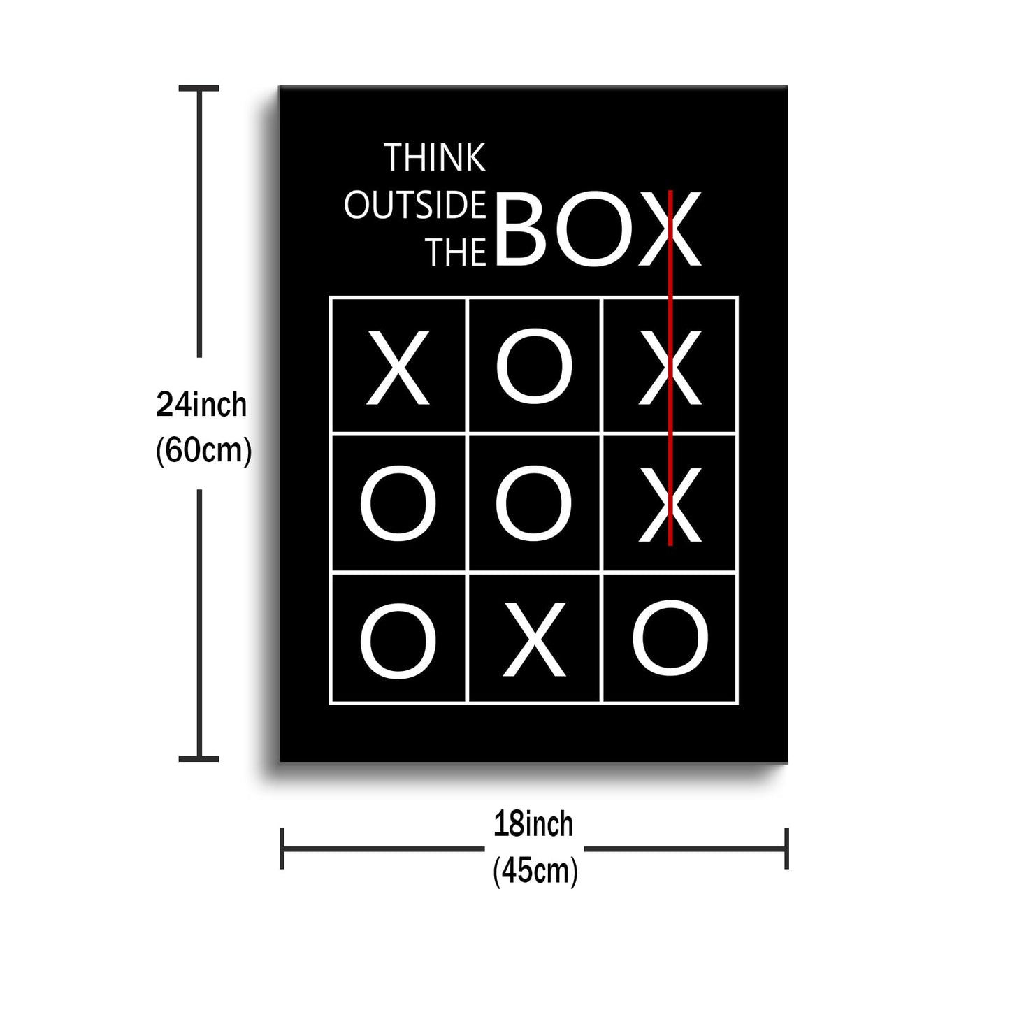 YSPCSUN Inspirational Office Decor Wall Art Think Outside The Box Canvas Print Entrepreneur Motivational Posters Creative Tic Tac Toe Painting For Men Workspace Ready To Hang 24x18 Inch