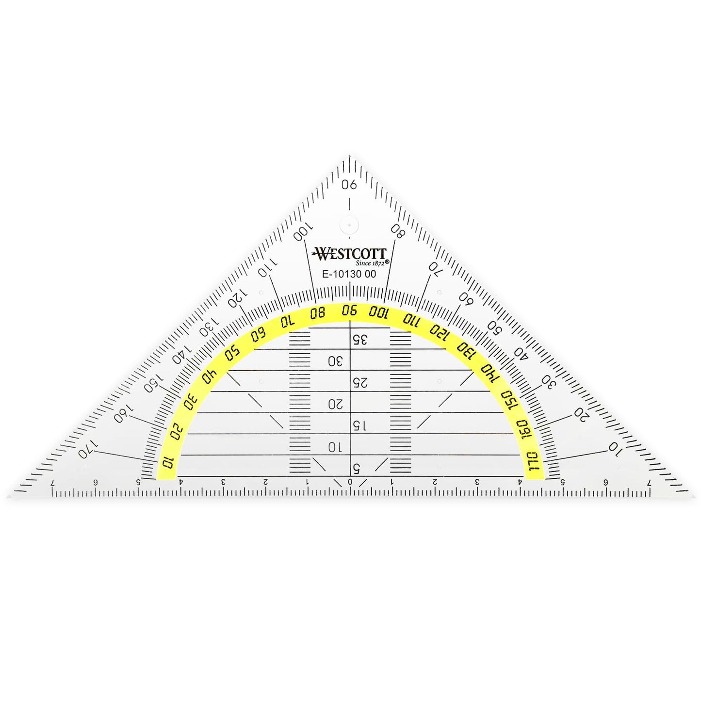 Westcott Set Square, Plastic, 14 cm, Transparent, Other Styles Available 1 Items 14 cm/ohne Griff