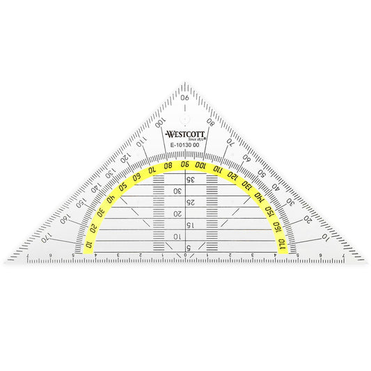 Westcott Set Square, Plastic, 14 cm, Transparent, Other Styles Available 1 Items 14 cm/ohne Griff