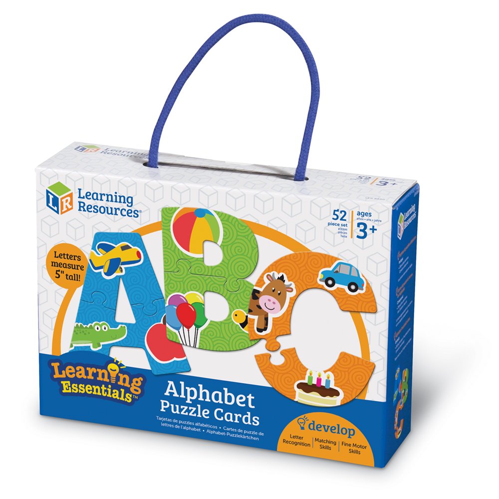 Learning Resources Alphabet Puzzle Cards, Early ABCs, Toddler Puzzle, 26-Self Correcting Puzzles, Alphabet Toys for Toddlers, ABC toys, 52 Pieces, Ages 3+