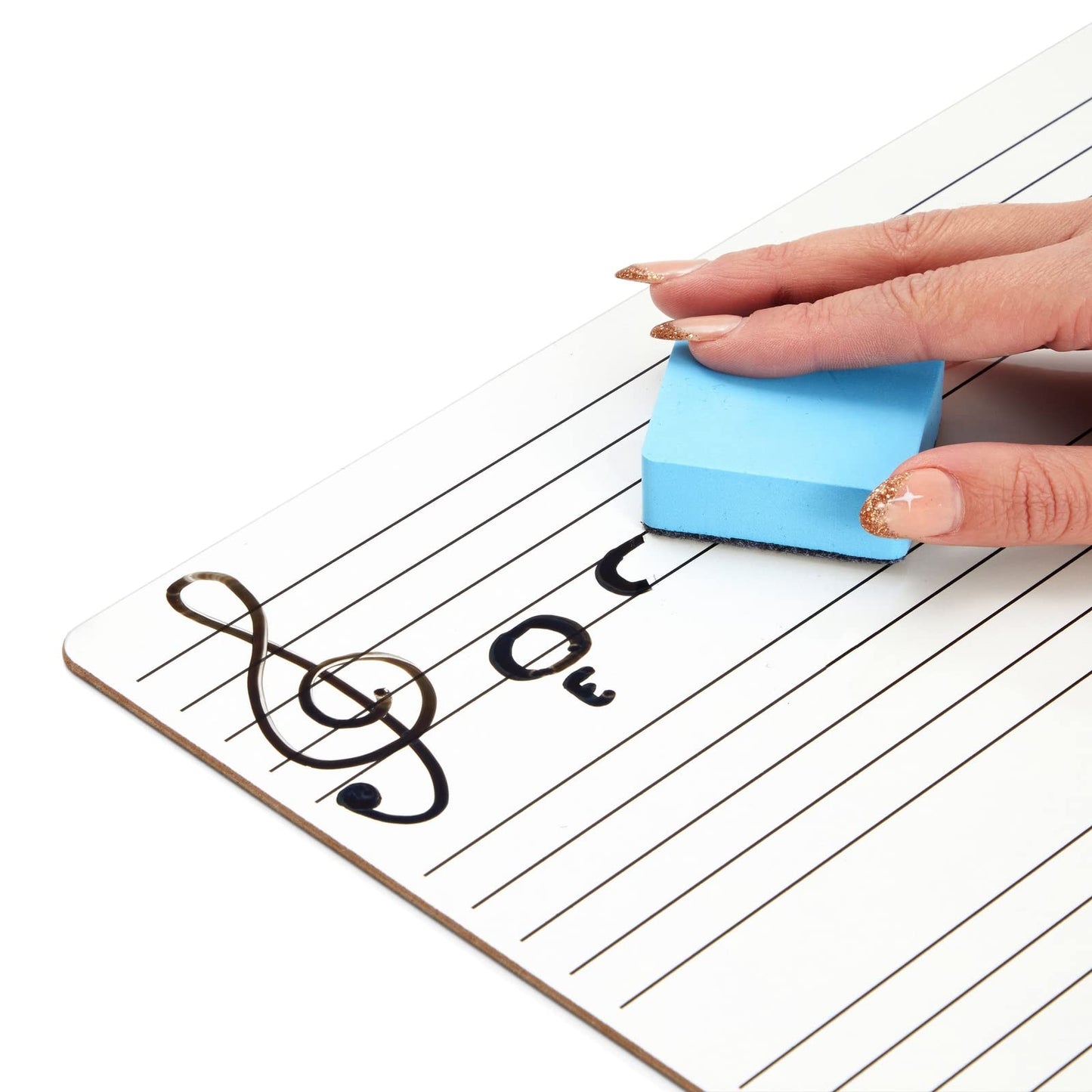 Bright Creations 12-Pack Classroom Music Staff Dry Erase Boards - 9 x 12 Inch Double-Sided Lapboards & Graph Whiteboard - Music Teaching Aids with Erasers