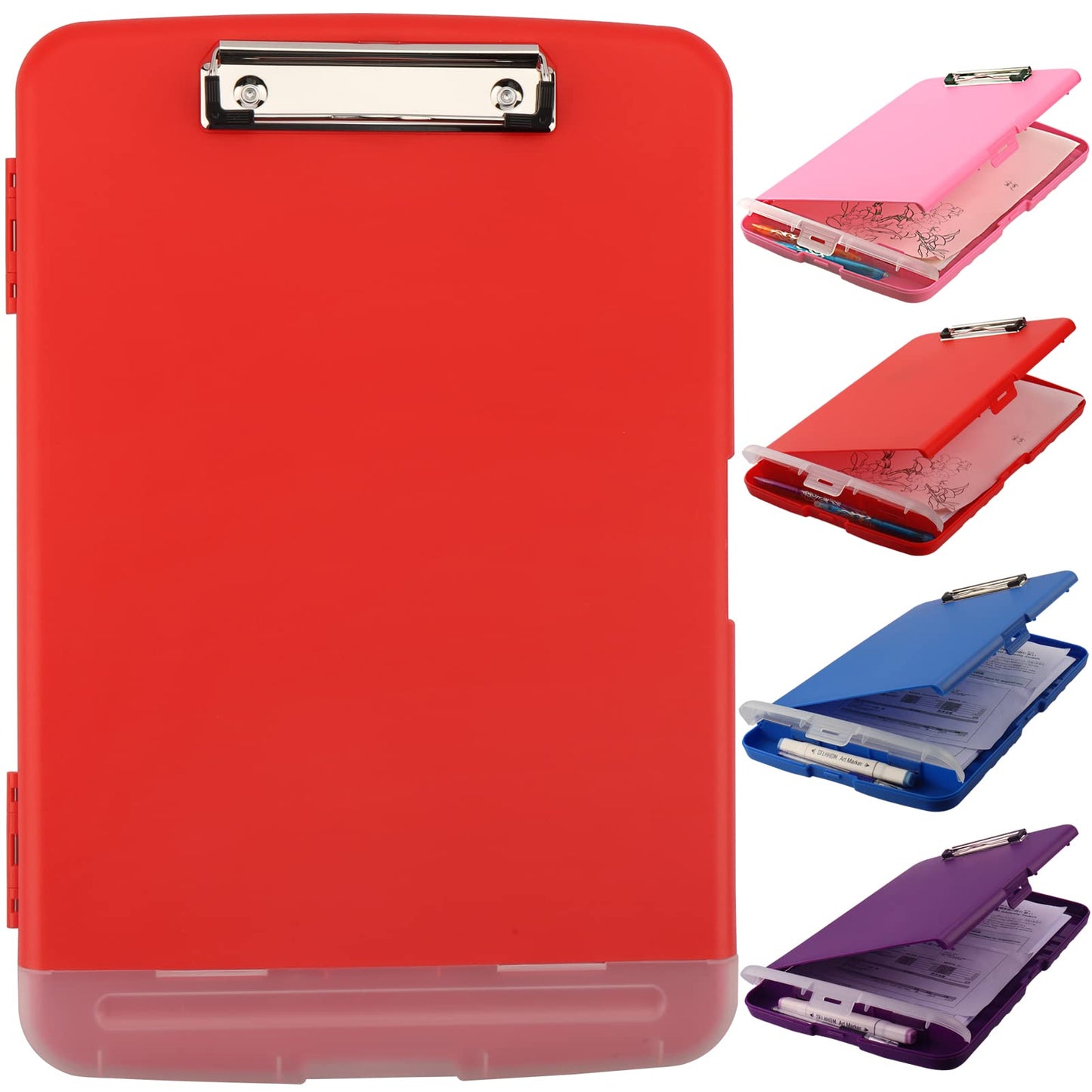 SFLHHDM Clipboard with Storage, Clip Boards 8.5x11, Plastic Clipboards with Pen Holder, Clip Board with Storage Compartments, Nurse Clipboard with Storage for Classroom, Student, Teacher
