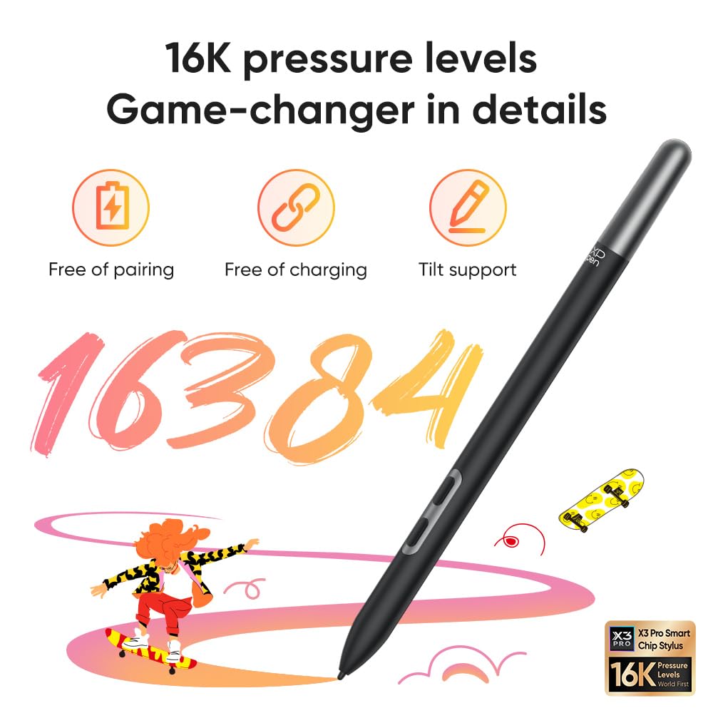 XPPen Magic Drawing Pad 12.2 Inch Standalone Drawing Tablet No Computer Needed with 16384 Pressure Levels X3 Pro Slim Stylus Tilt Support Paper-Like Screen 8GB + 256GB for Digital Drawing Artists