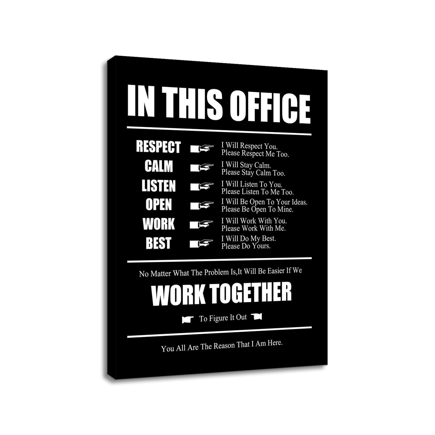 Inspirational Canvas Wall Art Motivational Posters In This Office Print Artwork Positive Entrepreneur Quotes Painting Office Wall Decor Living Room Framed [18''Wx 24''H]