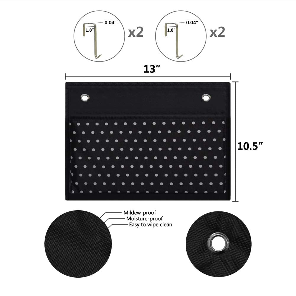 Eamay 4 Pocket White Dots Wall Mount/Over Door File Hanging Storage Organizer - Office Supplies, School, Classroom, Office or Home Use