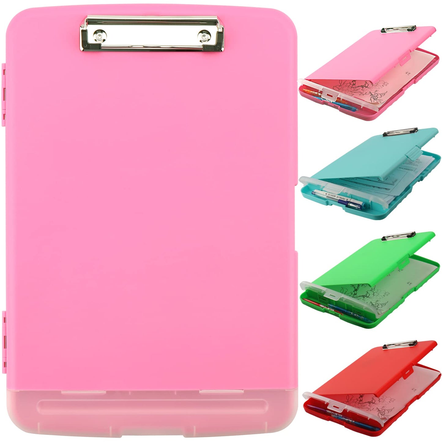 SFLHHDM Plastic Clipboard with Storage, High Capacity Clip Boards 8.5x11 with Storage, Heavy Duty Nursing Clipboard Folder, Clipboards Cute, Letter A4 Size Clipboards with Storage for Teachers, Nurse