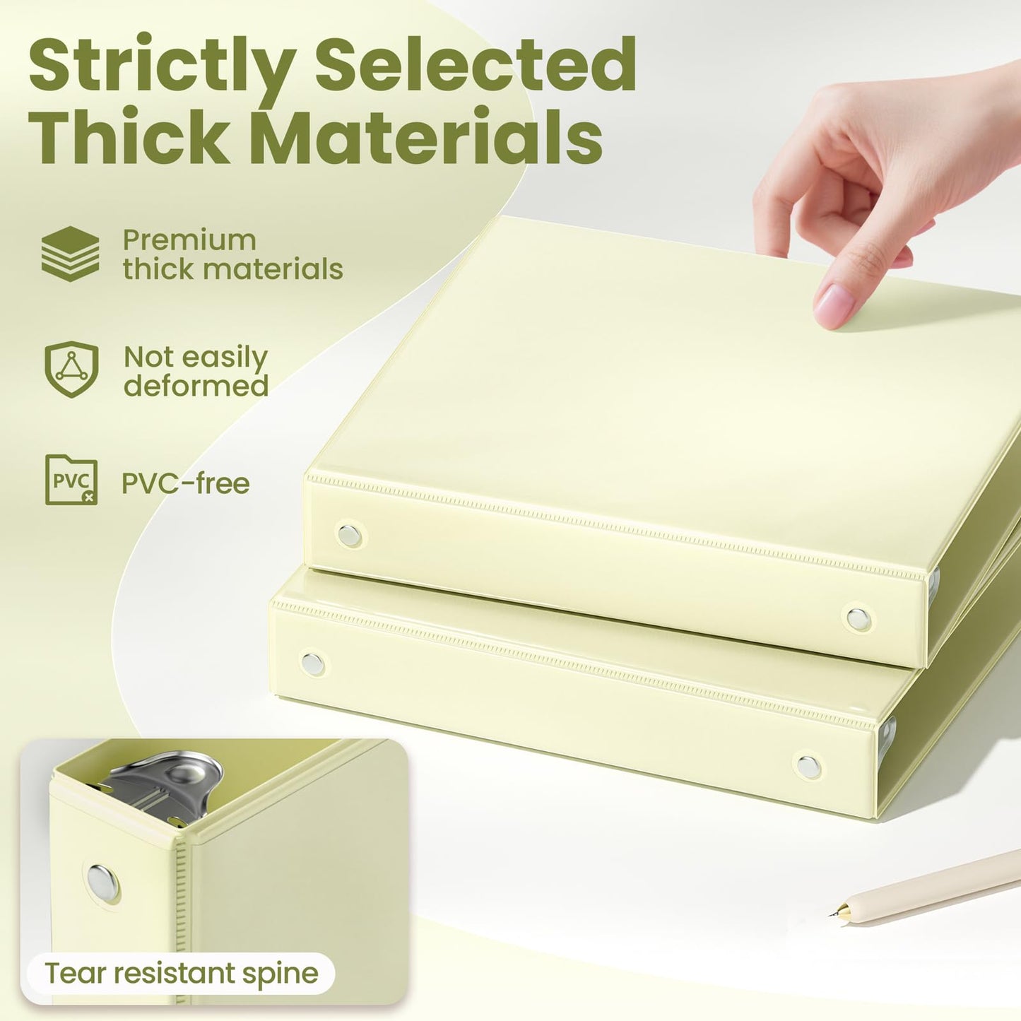 SUNEE 3 Ring Binder 1 Inch 2 Pack, Clear View Binder Three Ring PVC-Free (Fit 8.5x11 Inches) for School or Office Supplies, Yellow