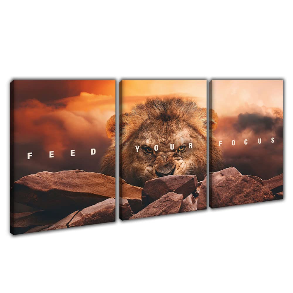 Inspirational Quotes Poster Framed Wall Art Motivational Canvas Painting Print Picture Wall Art Canvas Modern 3 Panels Canvas Prints Artwork for Home Office Decor Ready to Hang - 36" W x 16" H