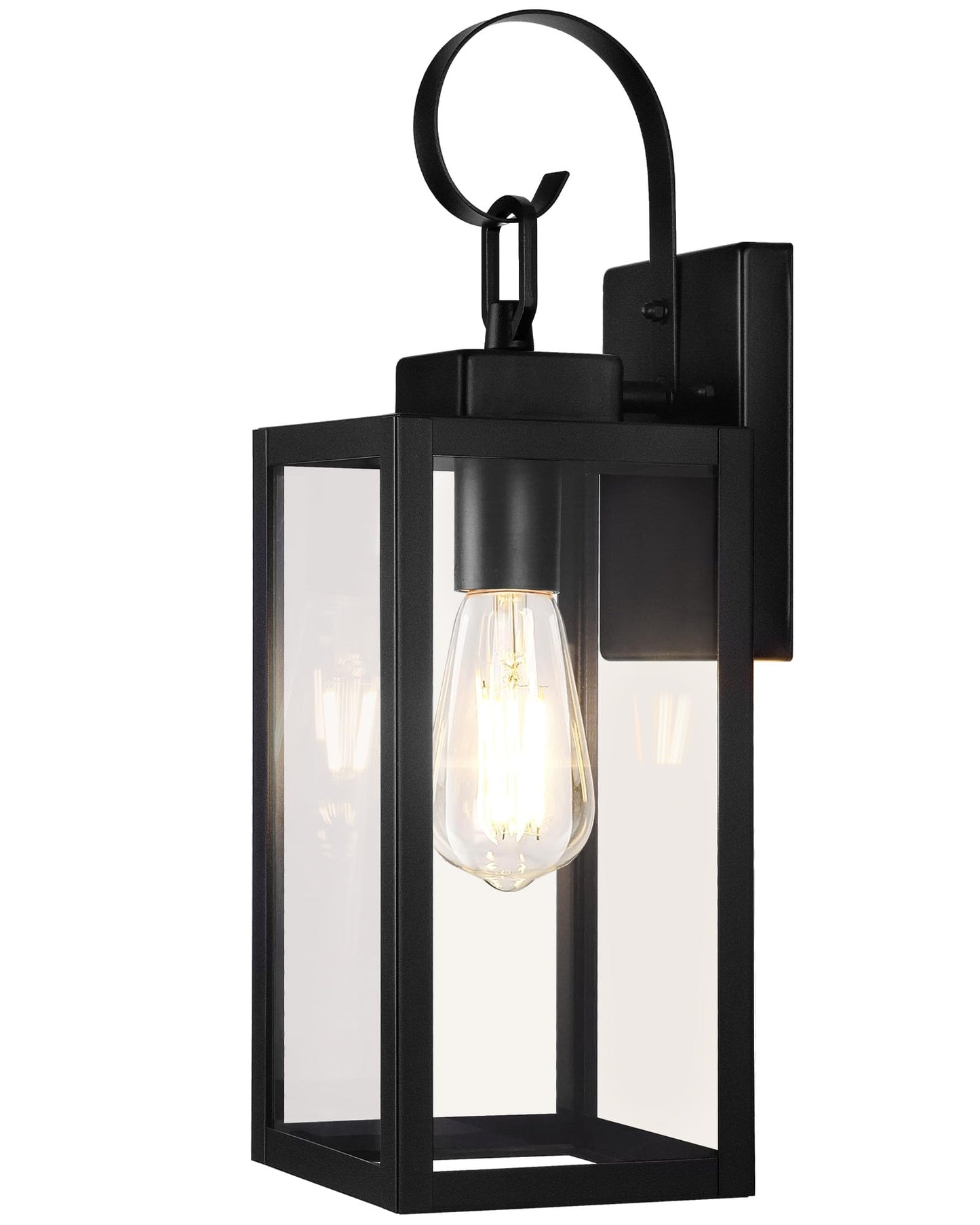 BesLowe Outdoor Wall Light Fixture, Waterproof Metal Porch Light, 16.5in Matte Black, Model 9046