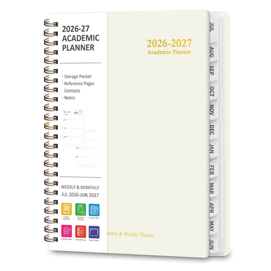 Planner 2026-2027, Weekly and Monthly Academic Planner, July 2026 - June 2027, Hardcover Calendar Agenda Book for School Year Planning, School Supplies for Teacher and Student, A5(6.3'' x 8.5'')