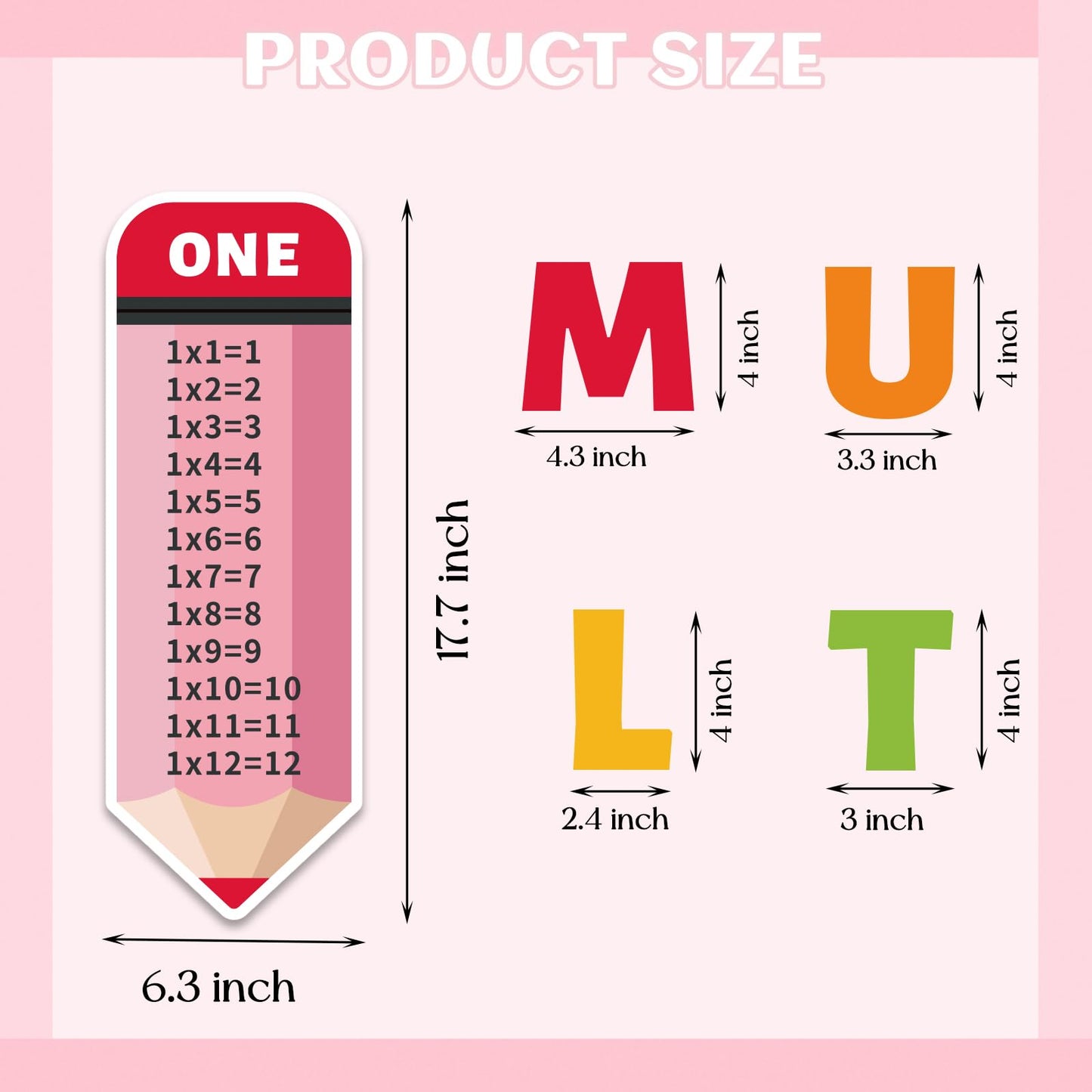 26 Pcs Large Educational Multiplication Math Posters 6.3×17.7 Inch Multiplication Posters Times Table Chart Posters for Elementary Middle School Classroom Must Have Home School Supplies Wall Decor