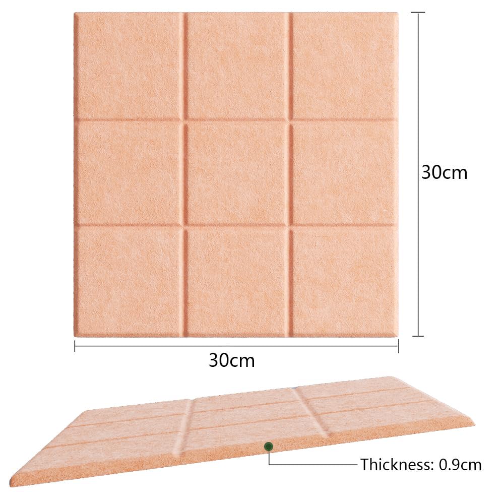 Uoisaiko Large Felt Board Tiles for Wall with 30 Push Pins, 11.8"x11.8" Pack of 6 Pin Board Notice Boards for Home Office Kitchen, Bulletin Board Wall Tiles for Photos Memos (Beige, 6 Pack)
